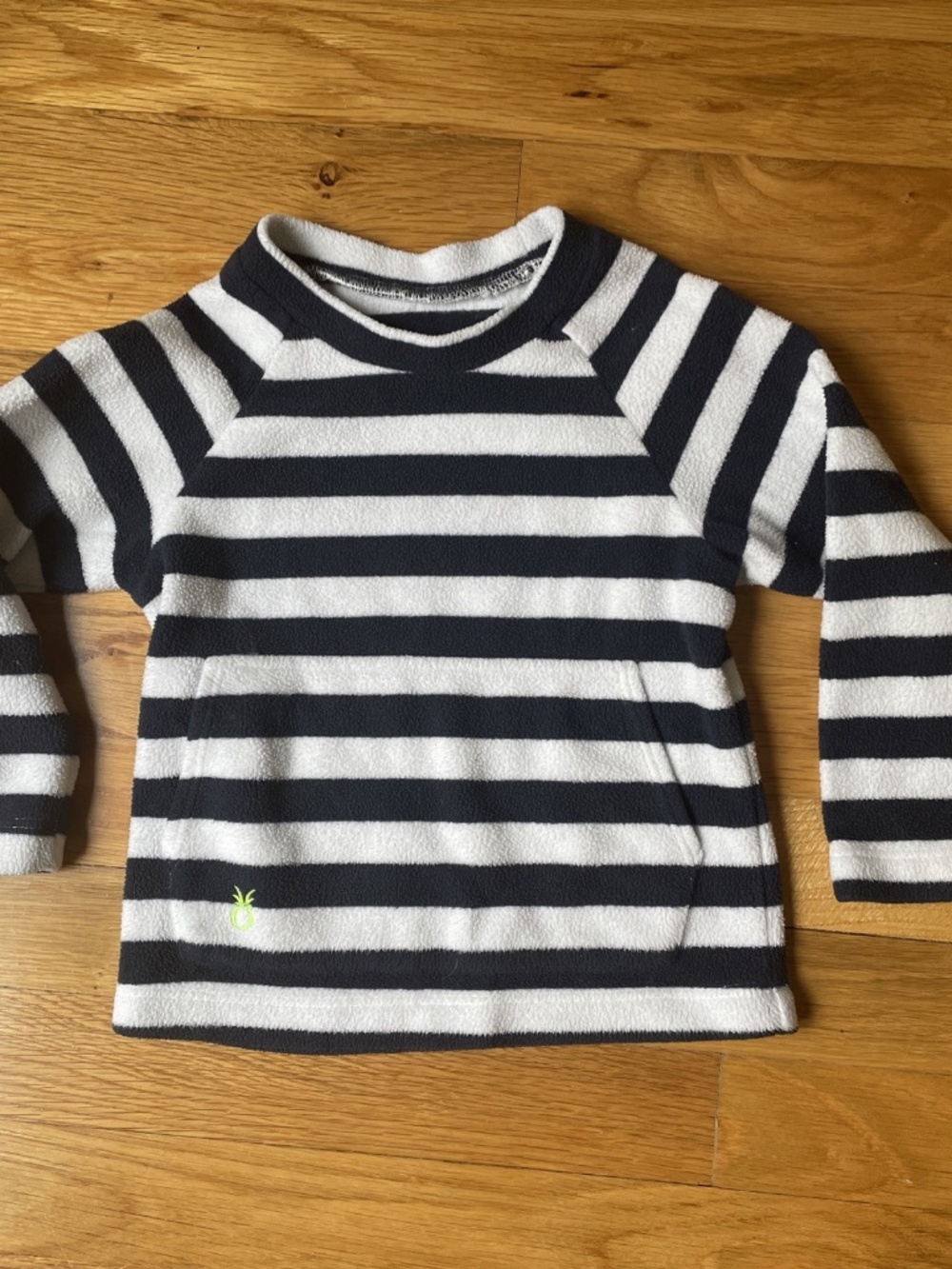Dudley Stephens 2T Striped Navy Blue and White Pullover Toddler Fleece